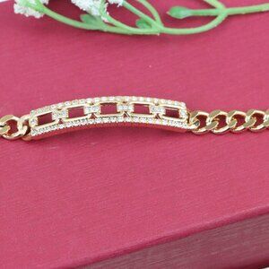 "Elegant Rose Gold Bracelet with Crystal Link Detailing, XPBL0847